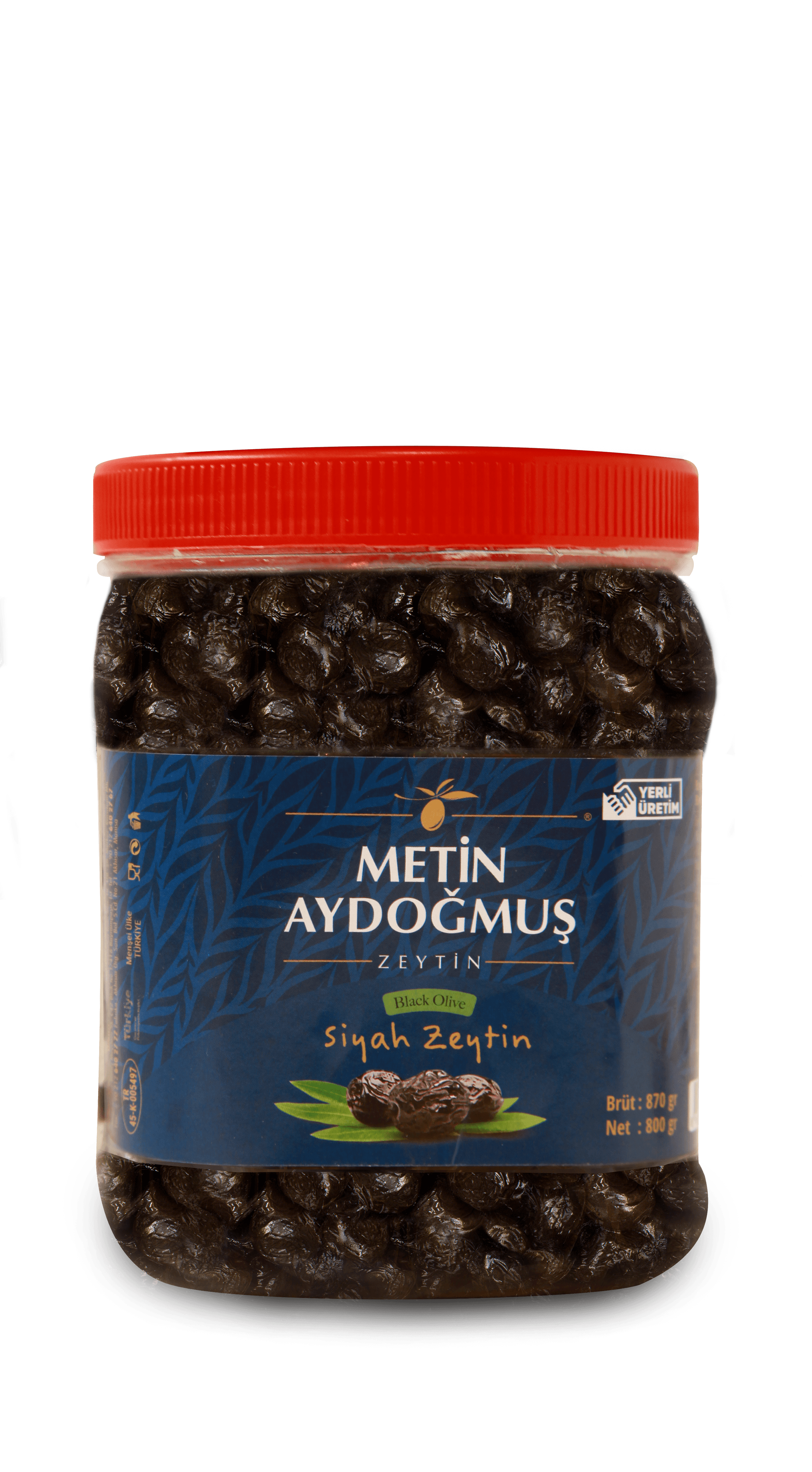 800 GR GEMLİK SİYAH ZEYTİN PET KAVANOZ| METİN AYDOĞMUŞ ZEYTİNLERİ